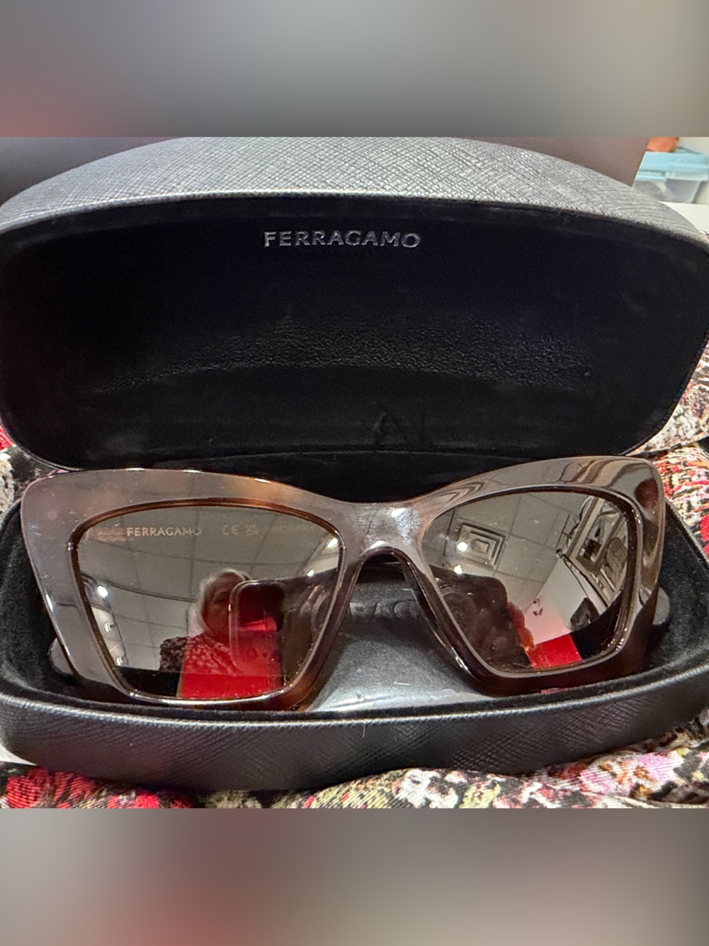 Salvatore Ferragamo Brown Tortoiseshell Sunglasses - Full Inclusion